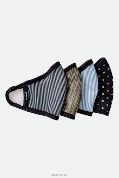 Unisex Brixton Blue Engineer Stripe Reversible Face Mask Accessories