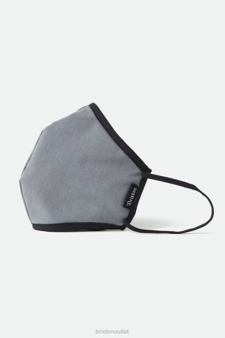 Unisex Brixton Grey Antimicrobial 4-Way Stretch Face Mask Accessories