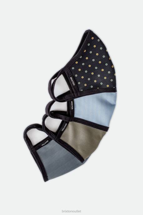 Unisex Brixton Olive Herringbone Reversible Face Mask Accessories