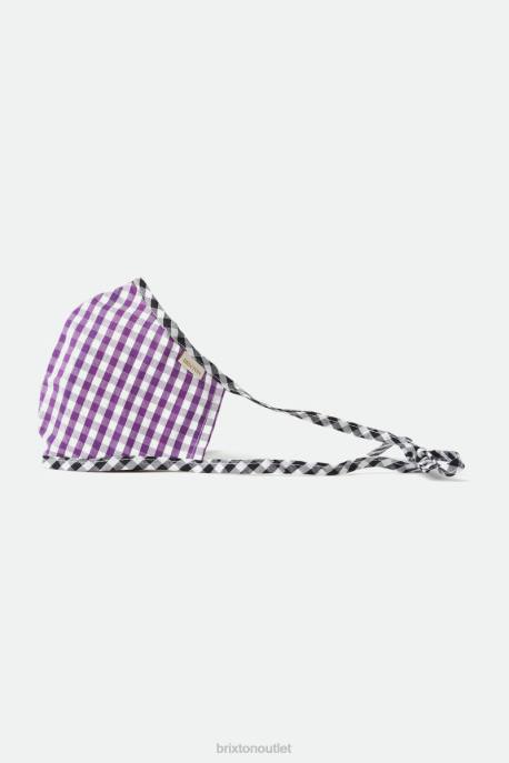 Unisex Brixton Purple Gingham Lightweight Antimicrobial Face Mask Accessories