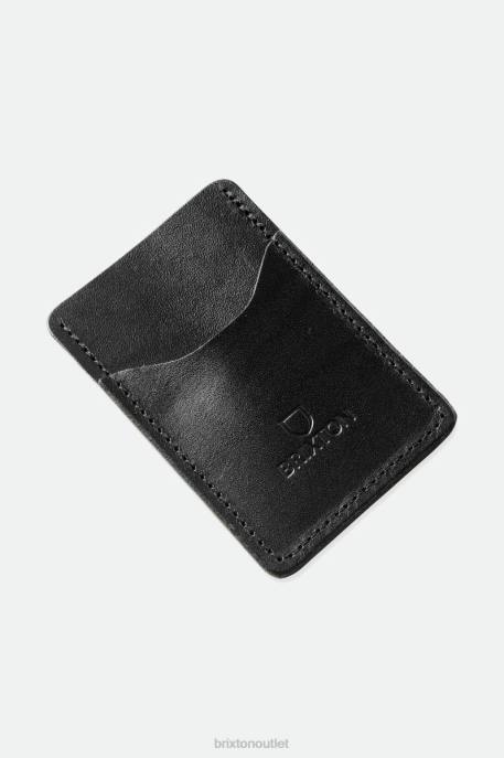 Unisex Brixton x Artifact Black Leather Card Holder Wallet Accessories