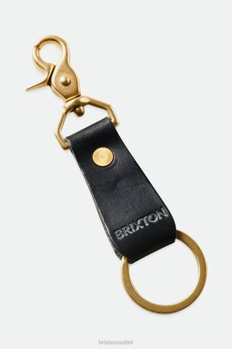 Unisex Brixton x Artifact Black Leather Key Clip Accessories