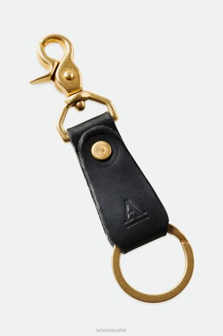 Unisex Brixton x Artifact Black Leather Key Clip Accessories