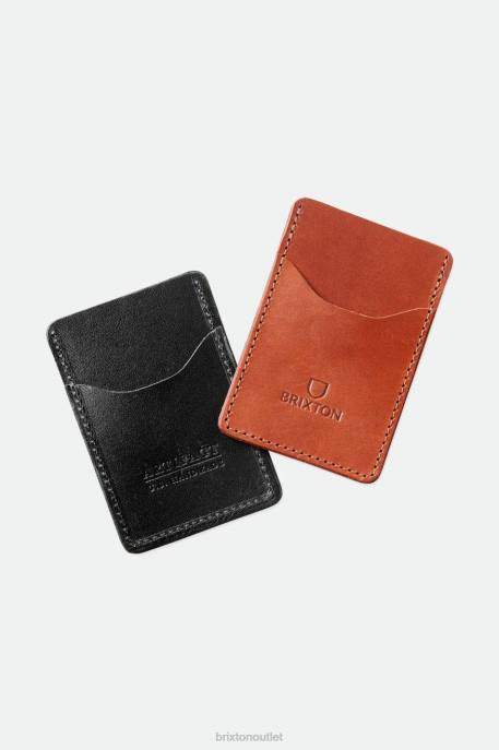 Unisex Brixton x Artifact Brown Leather Card Holder Wallet Accessories