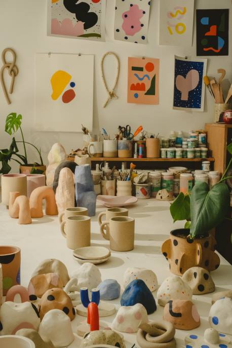 Unisex Brixton x O-M Beige Hand Crafted Ceramic Mug Accessories