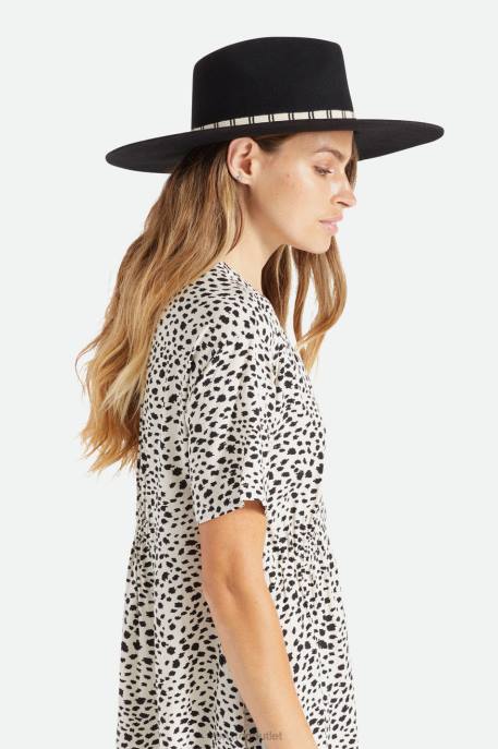 Women Brixton Black Leigh Felt Fedora Accessories