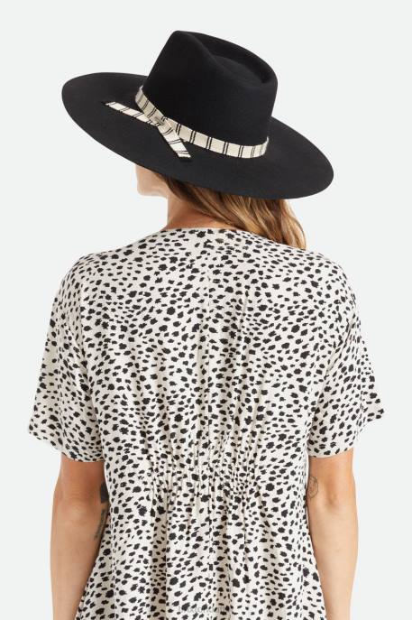 Women Brixton Black Leigh Felt Fedora Accessories