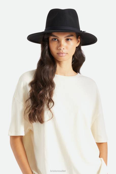 Women Brixton Black Joanna Felt Packable Hat Accessories