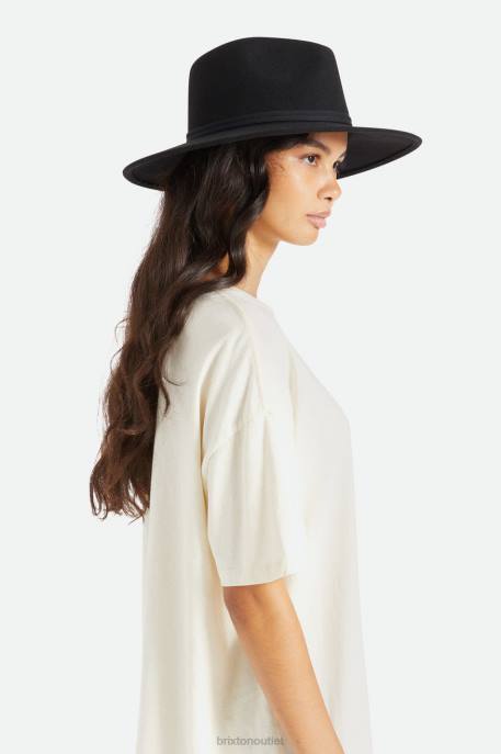Women Brixton Black Joanna Felt Packable Hat Accessories