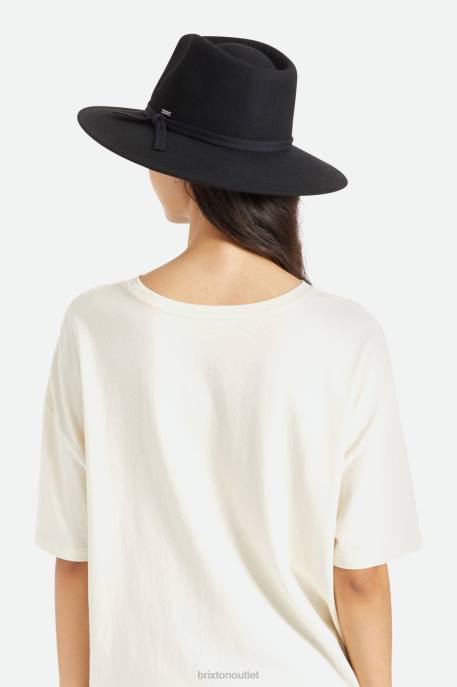 Women Brixton Black Joanna Felt Packable Hat Accessories