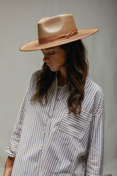 Women Brixton Coffee/Brown Regular Tripilla Jo Straw Rancher Hat Limited Accessories