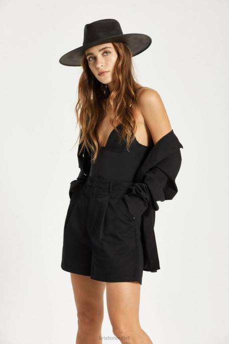 Women Brixton Corondao Black Jo Panama Straw Rancher Hat Accessories