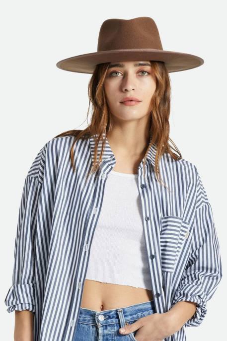 Women Brixton Dark Tan Jo Rancher Hat Accessories
