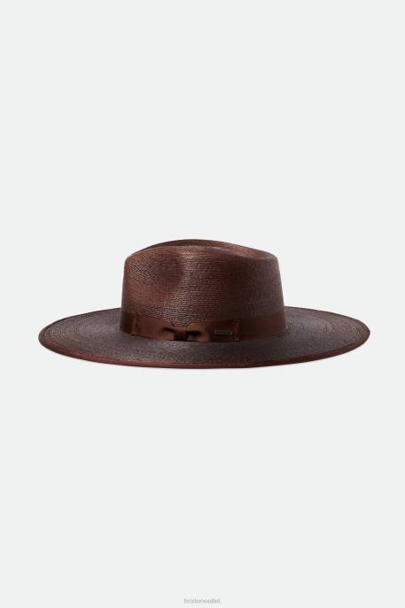 Women Brixton Deep Brown Jo Straw Rancher Hat Accessories