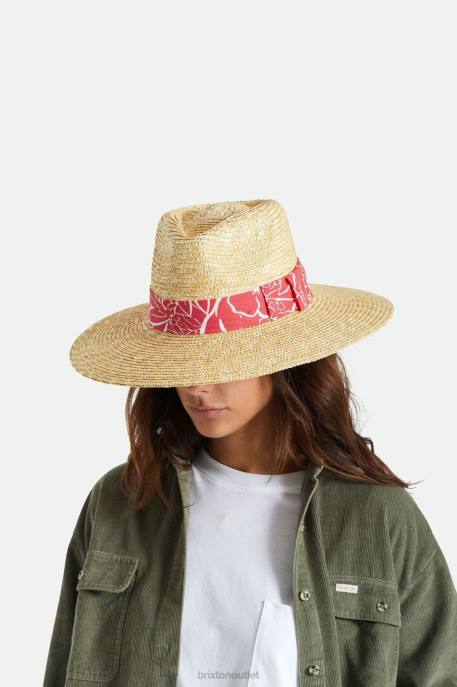 Women Brixton Honey/Aloha Red Joanna Hat Accessories