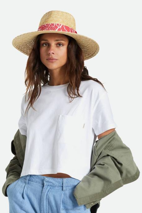 Women Brixton Honey/Aloha Red Joanna Hat Accessories