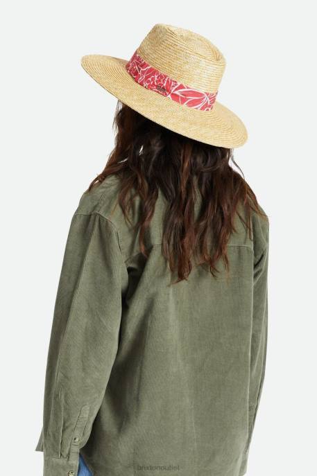Women Brixton Honey/Aloha Red Joanna Hat Accessories