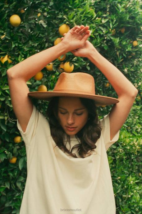 Women Brixton Rust Jo Straw Rancher Hat Accessories