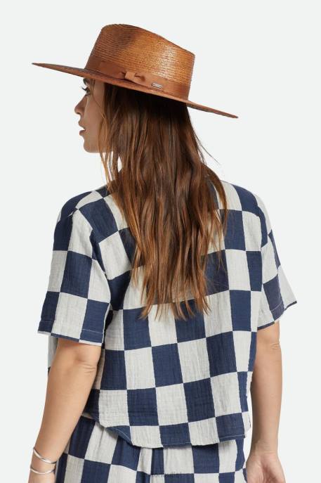 Women Brixton Rust Regular Tripilla Jo Straw Rancher Hat Limited Accessories