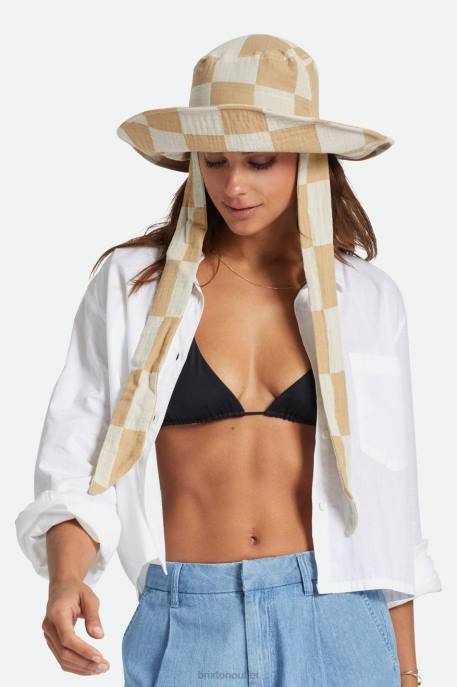 Women Brixton Sand/Whitecap Jasper Packable Bucket Hat Accessories