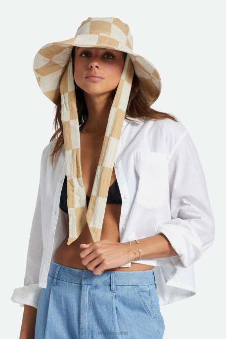 Women Brixton Sand/Whitecap Jasper Packable Bucket Hat Accessories
