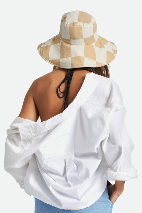 Women Brixton Sand/Whitecap Jasper Packable Bucket Hat Accessories