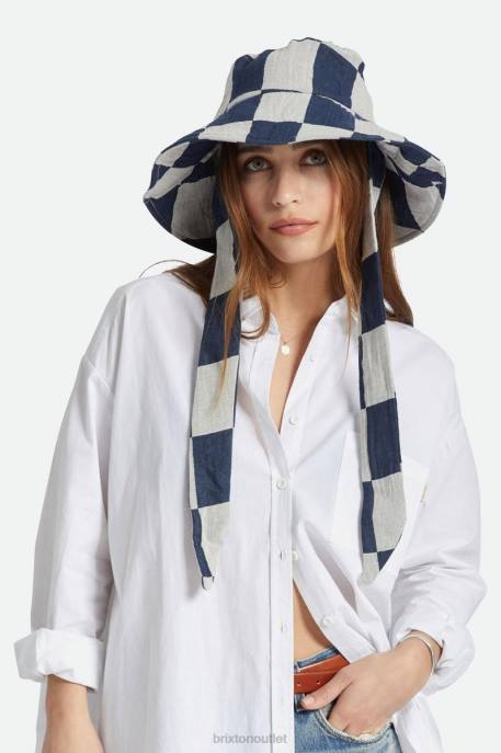 Women Brixton Washed Navy/Whitecap Jasper Packable Bucket Hat Accessories