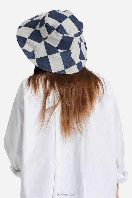 Women Brixton Washed Navy/Whitecap Jasper Packable Bucket Hat Accessories