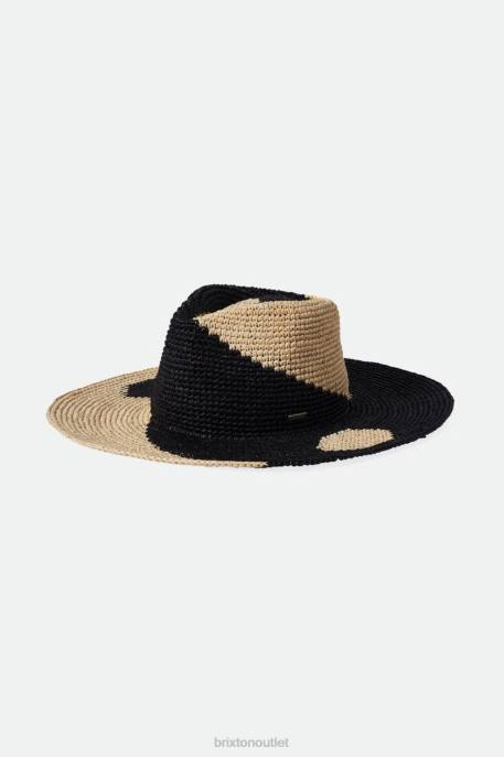 Women Brixton Whitecap/Black Madeira Pattern Straw Hat Accessories