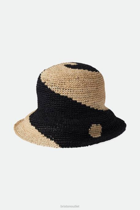 Women Brixton Whitecap/Black Redding Straw Bucket Hat Accessories