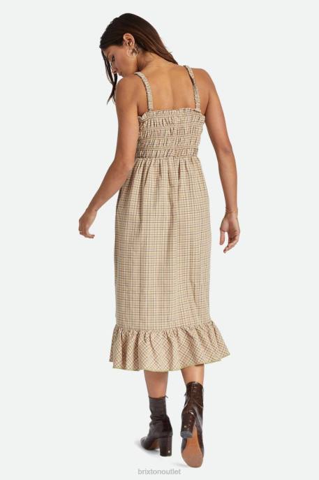 Women Brixton Sand Malta Seersucker Midi Dress Apparel