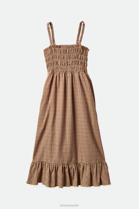 Women Brixton Sand Malta Seersucker Midi Dress Apparel