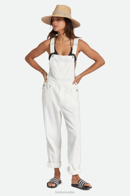 Women Brixton White Cord Costa Overall Apparel