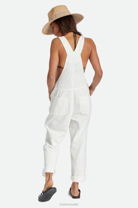 Women Brixton White Cord Costa Overall Apparel
