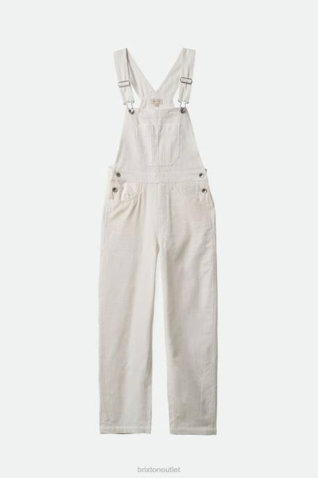 Women Brixton White Cord Costa Overall Apparel
