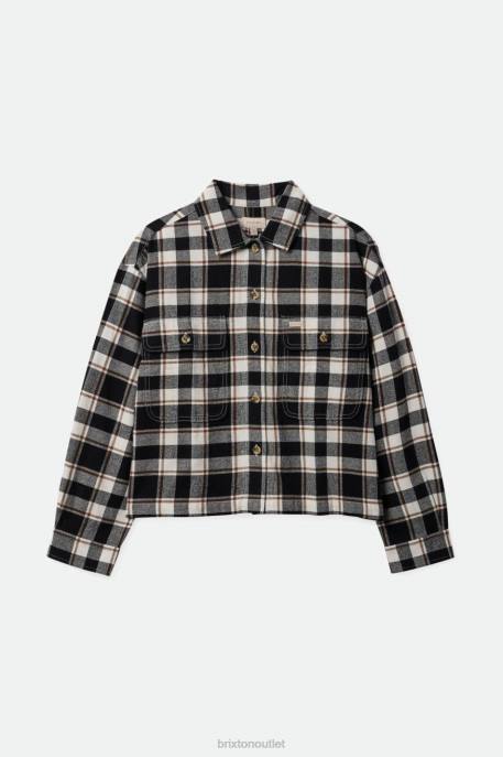 Women Brixton Black/Offwhite Bowery Lightweight L/S Flannel Apparel