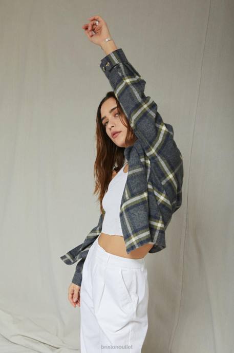 Women Brixton Washed Navy Bowery L/S Flannel Apparel