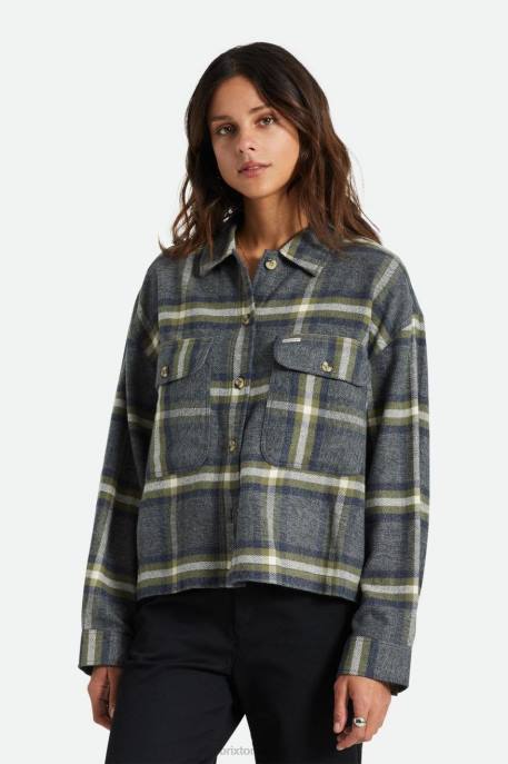 Women Brixton Washed Navy Bowery L/S Flannel Apparel