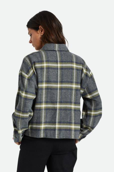 Women Brixton Washed Navy Bowery L/S Flannel Apparel