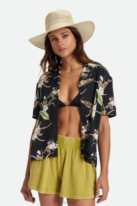 Women Brixton Black Bunker Paradise S/S Woven Shirt Apparel