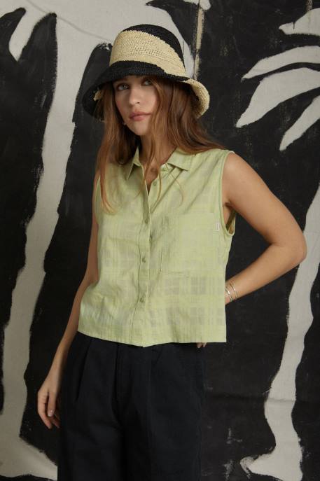 Women Brixton Pear Leon Boxy Sleeveless Shirt Apparel