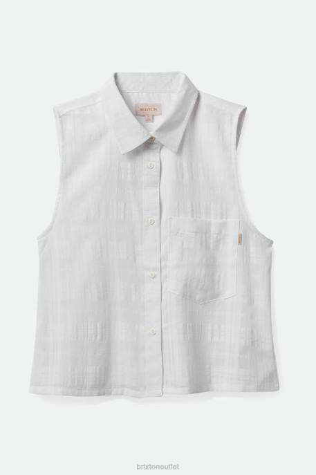 Women Brixton White Leon Boxy Sleeveless Shirt Apparel