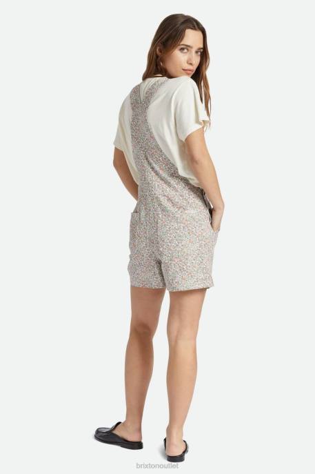 Women Brixton White Floral Costa Short Overall Apparel