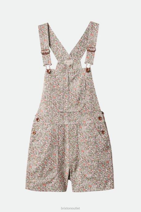 Women Brixton White Floral Costa Short Overall Apparel