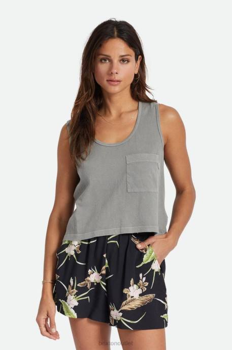 Women Brixton Washed Black Carefree Pocket Tank Apparel