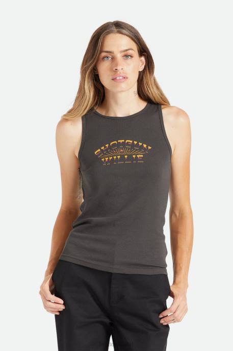 Women Brixton Washed Black Willie Nelson Shotgun Tank Top Apparel