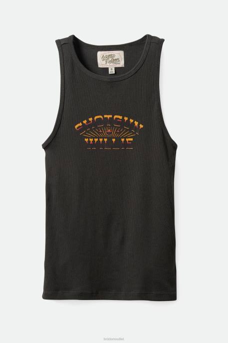 Women Brixton Washed Black Willie Nelson Shotgun Tank Top Apparel