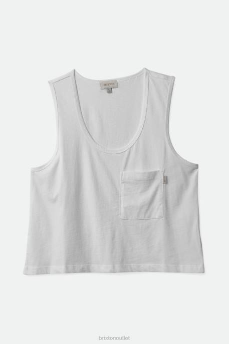 Women Brixton White Carefree Pocket Tank Apparel