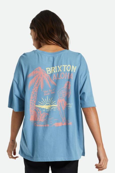 Women Brixton Blue Heaven Good Time Oversized Boyfriend Tee Apparel