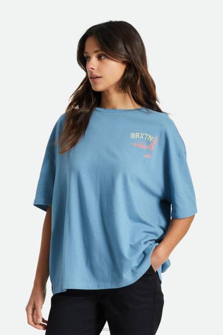 Women Brixton Blue Heaven Good Time Oversized Boyfriend Tee Apparel